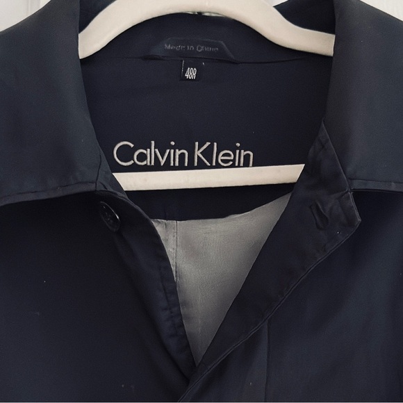 Men’s Calvin Klein Black Rain Trench Coat. Size 48 - Picture 5 of 8